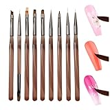 Design-Pinsel für, 9 x Design-Stift-Malwerkzeuge, Nagel-Punktierwerkzeuge, Gel-Nagellack-Malpinsel, Nagelzeichnungsstift für den Heimsalongebrauch