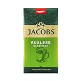 Jacobs Filterkaffee Auslese Klassisch, mittlere Röstung, Kaffee gemahlen, geröstet in Deutschland, ideal für Filterkaffeemaschine & French Press, Intensität 6/10, 500 g