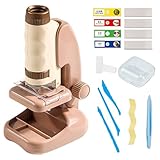 Tragbares Mikroskop für Kinder, Vergrößerungsmikroskop für Experimente und Lernen, Spielzeug für wissenschaftliche Experimente für und Mädchen ab 2 Jahren