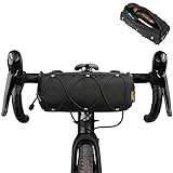 Rhinowalk Lenkertasche Fahrrad, Fahrradtasche vorne Lenker, Fahrradkorb, Mountainbike, Rennrad, Pendler-Umhängetasche, professionelles Fahrradzubehör Schwarz+Schwarz