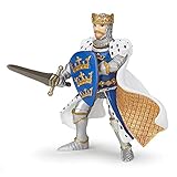 Papo - König Artus Figur Blau, Mittelalterliches Fantasy-Kinderspielzeug, 10cm, Handbemalter legendärer Held, Einführung in Geschichte und Mut ab 3 J.