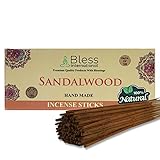 Bless-Sandelholz-Räucherstäbchen, 100% natürlich, handgefertigt, handgetaucht, Bio-Chemikalien, frei zur Reinigung, Positivität, Yoga, Meditation, Der beste Holzduft (100% 0 Stäbchen (150 g/m)