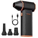 WOLFBOX MF50 Electric Air Duster-110000RPM Super Power Cordless Air Duster, 3-Gang einstellbare Mini-Gebläse mit Akku, Staubbläser für Computer, Tastatur, Haus, Outdoor und Auto