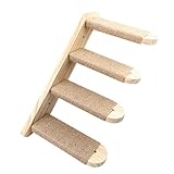 Lectorias Katzentreppe 4 Stufen, Katzenleiter mit Juteseil, Katzentreppe Wand, Katzenbretter für die Wand, Katzen Treppe, Katzentreppe Kletterwand Katze für Katze Klettern Spielen(Kann 20 kg Tragen)