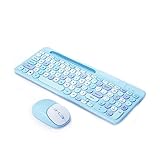 Loufy Bluetooth-Tastatur und Multi-Gerät wiederaufladbar mit Handyhalterung, Blau