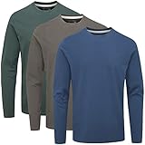 Charles Wilson 3er Pack Langarm T-Shirt Mit Rundhalsausschnitt (L, Dark Essentials 31 (0822))