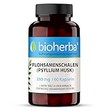 Flohsamenschalen Kapseln - 380 mg, 60 Stück - Gemahlen Reines Psyllium Husk Pulver und Biotin für maximale Wirksamkeit und Gesundheit von BIOHERBA