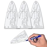 Parabelschablone Mathe,3 Stück Parabelschablone,Normalparabel Schablone,Schablone Einheitsparabel,Multifunktionales Normalparabel Schablone,Parabel Lineal Für Studenten Büro Designer Malerei