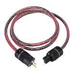 lyrlody Audiophile Stromkabel HiFi Netzkabel Hochleistungs-Stromkabel 10AWG mit vergoldeten Steckern für Verstärker CD-Player Plattenspieler