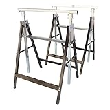 LEMODO Arbeitsbock 2er Set | Gerüstbock höhenverstellbar | Klappbock mit 200 kg Tragkraft | Unterstellbock in 80-130 cm höhenverstellbar | 7-fach verstellbar