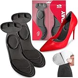 SULPO Schuheinlagen für High Heels, Pumps, Stilettos - Einlegesohlen Damen - Einlagen Schuhe Damen - Rutschfeste und selbstklebende Einlegesohlen mit Fersenschutz