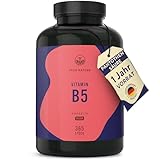Vitamin B5-365 Kapseln - 500mg Pantothensäure hochdosiert - 1 Jahr Vorrat - Vegan - Deutsche Produktion - TRUE NATURE