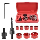 TYBYBB Lochsäge Set 19-64mm Lochbohrer Holz 11 Stück Lochkreissäge Set, Lochbohrer Set aus Kohlenstoffstahl, Lochkreisbohrer für präzise Löcher in Weichholz,PVC Platte und Kunststoff