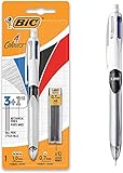 BIC 4 Farben Kugelschreiber Set 4 Colours 3+1HB, mit Bleistift, 1er Pack, inkl. 12 Bleistiftminen, Ideal für das Büro, das Home Office oder die Schule