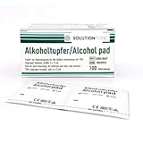 Alkohol Vorbereitungspads Alkoholtupfer, 70% Isopropylalkohol, 100 Stück, Erste Hilfe Alkoholtupfer, einzeln verpackt, Alkoholtupfer für allgemeine Reinigung, 2-lagig, chirurgische Alkoholtupfer