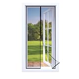 EASYmaxx Fliegengitter Tür mit Magnetverschluss | 100 x 210 cm - ideal für Balkontür, Kellertür & Terrassentür | Einfache Klebemontage ohne Bohren & Schrauben | Zuschneidbarer Insektenschutz [Schwarz]