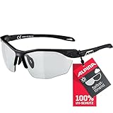 ALPINA Twist Five HR V - Selbsttönende, Bruchfeste und Beschlagfreie Sport und Fahrradbrille mit 100 Prozent, UV-Schutz Für Erwachsene, black matt, One Size,Sportlich