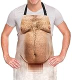 A AIFAMY Lustige Männer Kochen Grillen Schürzen Bauch BBQ Lustige Gag Geschenke für Weihnachten, weißer Elefant Geschenk Austausch, Rot/Ausflug, einfarbig (Getaway Solids), Einheitsgröße