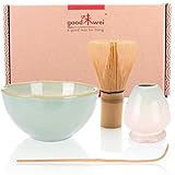 Goodwei Japanisches Matcha Komplett-Set mit hochwertiger Teeschale (Hasunomi, 80)