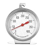 Thermometer für Elektroherd Ofenthermometer für Backofen 7 cm Messbereich 0°C bis 400°C Edelstahl Ofenthermometer mit großem Zifferblatt zum Backen BBQ & Kochen