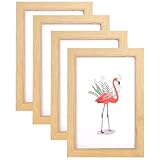 NIEEKRUN 4 Stück Bilderrahmen 10x15 cm Holzbilderrahmen Bilderrahmen Klein Bilderrahmen Set Kleine Rahmen, Eichenoptik Fotorahmen Natur Fotorahmen Collage Bilderrahmen Holz für Zuhause Büro Schule