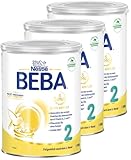 BEBA 2 Folgemilch nach dem 6. Monat, Babynahrung mit 5 HMO Komplex, nur Laktose, ohne Palmöl, 3er Pack (3 x 800g)