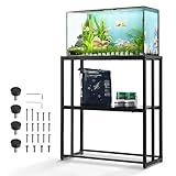 VEVOR Aquariumständer, 20 Gallonen Fischtankständer, 63 x 33 x 76,2 cm Stahlschildkrötentankständer, 76 kg Tragkraft, Reptilientankständer mit Aufbewahrung, Hardware-Kit und Rutschfesten Füßen