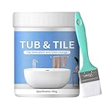 Bad-Renovierungsset auf Wasserbasis – Schnelltrocknende Fliesenfarbe, langlebige Oberflächenversiegelung, DIY-Ausbesserungsformel, einfach anzuwendendes Restaurierungsset | Abdeckset für Badewannen, W