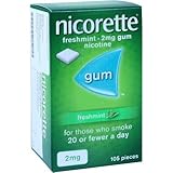 NICORETTE Kaugummi 2mg freshmint – Nikotinkaugummi zur Raucherentwöhnung – Minzgeschmack –2mg Nikotin – Rauchen aufhören