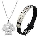 Fußball Kette, Kette, Ketten für Jungen, Fussball Armbands Jungen, Trikot Anhänger, Fußball Trikot Halskette, Fußballsport Armband, Fußball Halsketten Armband für Geburtstagsgeschenk für Jungen