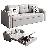 Luxuriöses, modernes Wohnzimmer-Sofa mit ausziehbarem Bett und großem Stauraum – extra Komfort, mit Stoff gepolstertes Sofabett, multifunktionales Schlafsofa