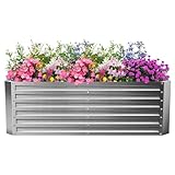 Gabiona | Hochbeet Metall verzinkt 184x90x60 cm – Großes Hochbeet für Garten, Gemüse, Kräuter & Blumen – Wetterfest, rostfrei, stabil – 990 L Volumen – Pflanzkasten rechteckig