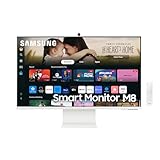 Samsung M80D Smart Monitor, 32 Zoll, 4K AI Upscaling, UHD, 60 Hz, 360 Audio Mode, Inkl. Webcam, Bildschirm mit Lautsprechern und Höhenverstellung, Smart TV Apps mit Fernbedienung, LS32DM801UUXEN