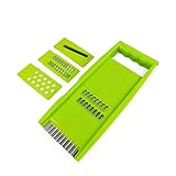 4 tlg Gemüsereibe, Karottenhobel, Karottenreibe, Gemüsehobel, Küchenreibe mit Edelstahlklingen, Reibe Hobel für Salat, Karottensalat, Obstreibe, Тёрка-Корейка (Grün)