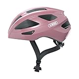 ABUS Rennradhelm Macator - sportiver Fahrradhelm für Einsteiger - auch für Zopfträger/-innen - für Damen und Herren - Rosa Glänzend, Größe L