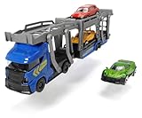 Dickie Toys 203745008 Car Carrier, Autotransporter für 3 Autos, inkl. 3 Spielzeugautos, 2 verschiedene Ausführungen, Länge 28 cm, für Kinder ab 3 Jahren