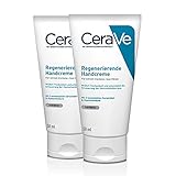 CeraVe Regenerierende Handcreme für extrem trockene, raue Hände, Mit Hyaluron und 3 essenziellen Ceramiden, 2 x 50ml