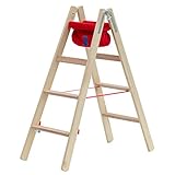 Hymer Holz-Stufenstehleiter 71499, beidseitig begehbar 2x4 Sprossen Arbeitshöhe 2,55 m