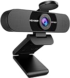 EMEET Full HD Webcam - C960 1080P Webcam mit Objektivabdeckung & Dual Mikrofon, 90 ° Streaming Kamera mit Automatische Lichtkorrektur, Plug & Play, für Linux, Win10, Mac OS