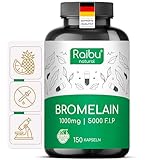 Bromelain Kapseln hochdosiert 1000 mg (5000 F.I.P/2500 GDU pro Tagesdosis) I 150 magensaftresistente Kapseln I Natürlicher Ananasextrakt I In Deutschland produziert und laborgeprüft