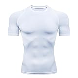 Smatstyle Kompressionsshirt Kurzarm Herren Sport T-Shirt Compression Trainingsshirt elastisches Kurzarm Schnelltrocknendes Funktionsshirt Atmungsaktives Laufshirt