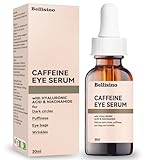 Koffein Augenserum Anti-Aging, Augencreme gegen Falten und Augenringe mit Hyaluronsäure und Niacinamid, Feuchtigkeitsspendende Augenpflege für Männer und Frauen, 30 ml (30ml, Mit Duft)