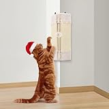 LIFLIX Kratzbrett Ecke für Katzen, Kratzbrett Wand mit hängendem Ball - Höhe Qualität Sisal Kratzecke Katze, Kratzschutz für Wand und Möbel