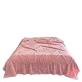 ZNJAMN Decken Überwurfdecke, Schmetterling, dekorative Decke, Bequeme Flauschige Campin-Überwurfdecke, weicher Plüsch, einfarbig, Sofadecken FüR Sofa(Pink,180X200cm 1pc)