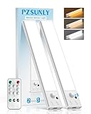 PZSUNLY Unterbauleuchte Küche LED mit Fernbedienung, 20cm Led Schrankbeleuchtung mit Bewegungsmelder, Dimmbar Helligkeit,3 Farbtemperaturen, Unterschrank Beleuchtung Küche für Schlafzimmer