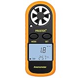 Proster Windmesser Digital LCD Wind Speed Meter Gauge Air Flow Geschwindigkeit Messung Thermometer mit Hintergrundbeleuchtung für Windsurfen Kite Flying Segeln Surfen Angeln uzw.