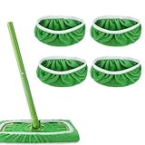 NCZCDZSW 4 Stück Bodentücher Bodenwischer Set 25 x11,5 cm Tuch Waschbar Wischmopp Bezug Wiederverwendbare für Sweeper Mop Pads für die Reinigung von Hartböden Holzböden Mop Set