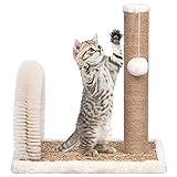 Katzenbaum mit Fellpflegebogen und Kratzsäule, Chaduof Katzenkratzbaum, Katzenmöbel, Kratztonne Für Katzen, Aktivitätskratzbäume, Cat Scratching Post, Katzen Zubehör,