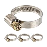 Schlauchschellen mit Schneckenantrieb, 4 Stück, Spannbereich Ø 20-32 mm, für 1' Schläuche, W2 Edelstahl, Kreuzschlitz SW7, 9 mm Bandbreite, Fixierung von Waschmaschine, Spülmaschine Anschluss