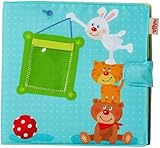 HABA Baby-Fotoalbum: Spielgefährten – Weiches Stoffalbum mit 10 Seiten und 8 Einstecktaschen für Fotos im Format 10 x 15 cm, Babyalbum ab 12 Monaten – 1303143001